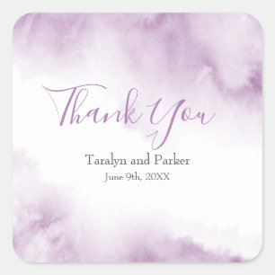 Sticker Carré Aquarelle molle Plum Mauve Abstraite cadre