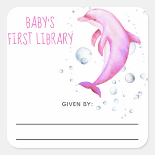 Sticker Carré Aquarelle nautique - baby shower