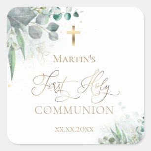 Sticker Carré aquarelle   Première communion