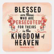 Aquarelle Retro Matthew 5:10 Poppies