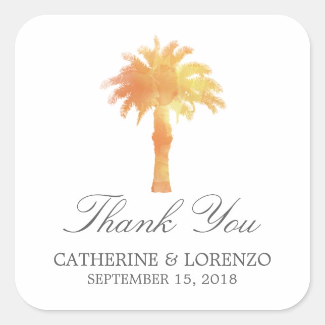 Sticker Carré Aquarelle Serene Palm Tree | MERCI (Devant)