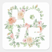 Aquarelles Roses et Verdure AMOUR Saint-Valentin