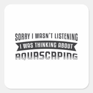 Sticker Carré Aquarium Réflexion à propos de Aquascaping Retro A