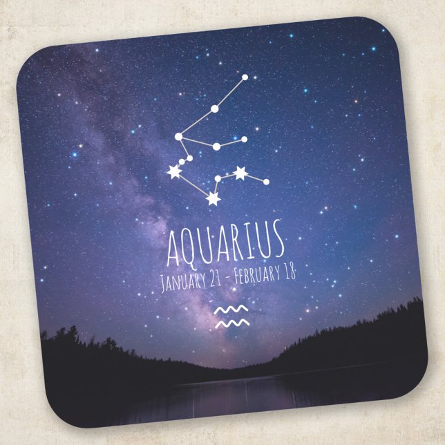Sticker Carré Aquarius | Constellation Zodiaque personnalisée (Créateur téléchargé)