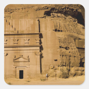 Sticker Carré Arabie Saoudite, site de Madain Saleh, ancienne 3