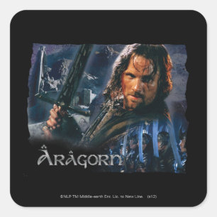 Sticker Carré Aragorn Avec Armée