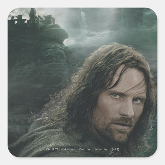 Sticker Carré Aragorn et Ringwraiths (Devant)