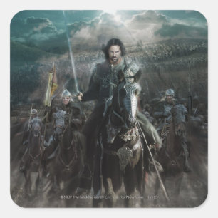 Sticker Carré Aragorn menant sur le cheval