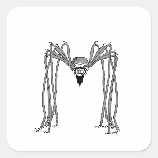 Sticker Carré araignée . noir et blanc (Devant)