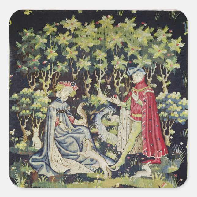 Sticker Carré Aras Tapestry, Offre du Coeur (Devant)