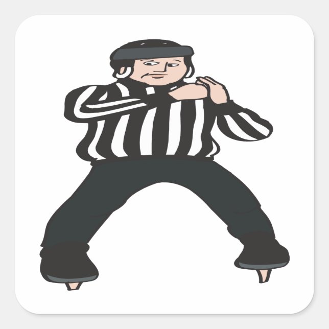 Sticker Carré Arbitre de hockey (Devant)