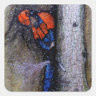 Sticker Carré Arborist tree surgeon husqvarna