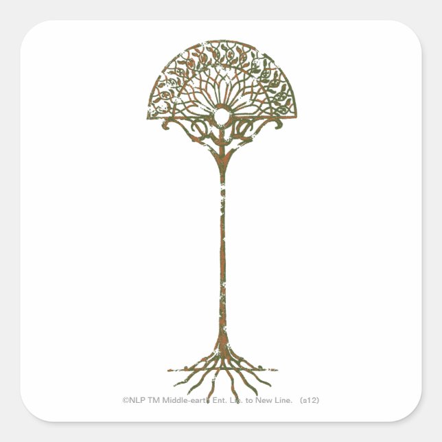 Sticker Carré Arbre blanc de Númenor (Devant)