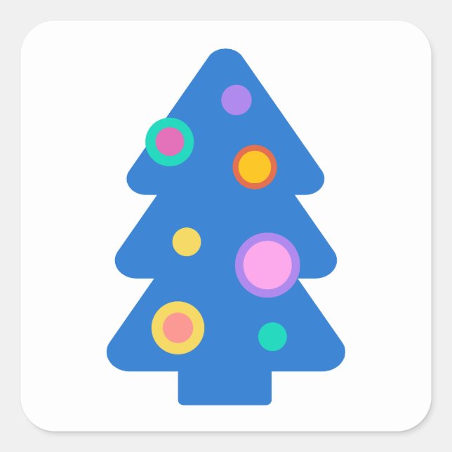 Sticker Carré Arbre de Noël (Devant)