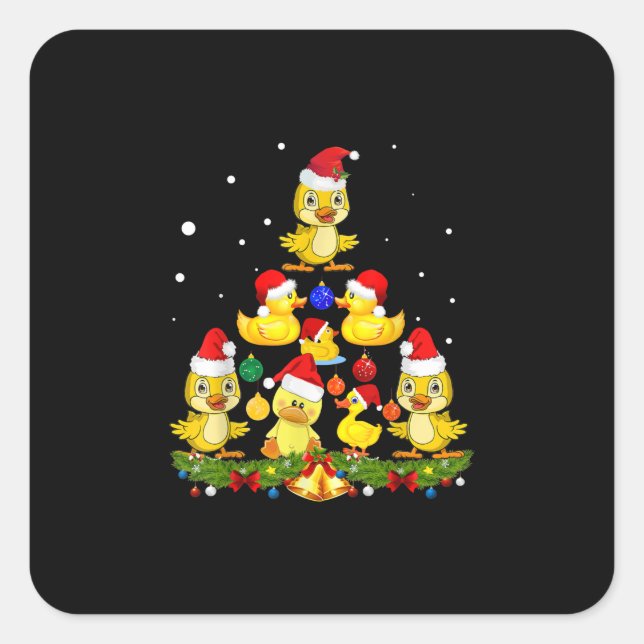 Sticker Carré Arbre de Noël (Devant)