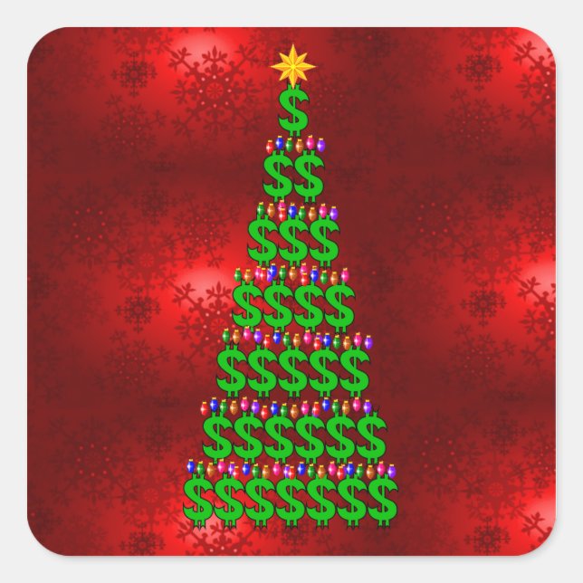 Sticker Carré Arbre de Noël (Devant)