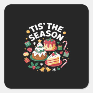 Sticker Carré Arbre De Noël Cute - Cette Saison