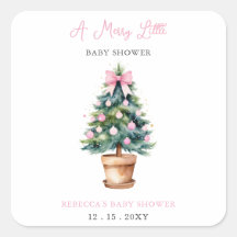 Arbre de Noël rose Joyeux petit Baby shower