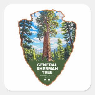 Sticker Carré Arbre General Sherman Parc national de Sequoia Têt