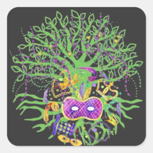 Sticker Carré Arbre gras de Mardi