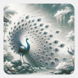 Sticker Carré Arbre pluviale Peacock Imaginaire mou