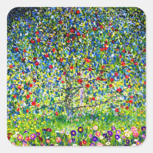 Sticker Carré Arbre pomme Gustav Klimt