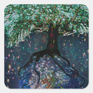 Sticker Carré Arbre terrestre de vie