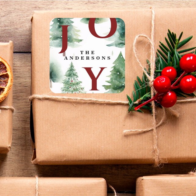 Sticker Carré Arbres de Noël Verdure Vacances Joie (Créateur téléchargé)