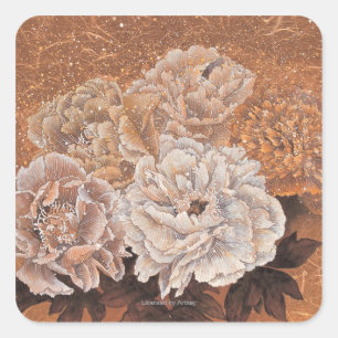 Sticker Carré Arbustes fleurissants
