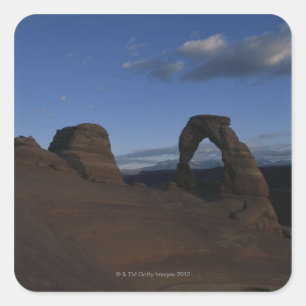 Sticker Carré Arc Délicat, Parc National Des Arches, Utah.