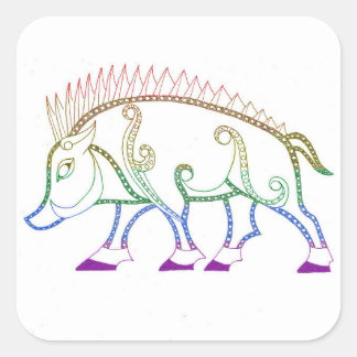 Sticker Carré Arc-en-ciel