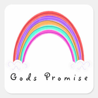 Sticker Carré arc-en-ciel "Gods Promise"