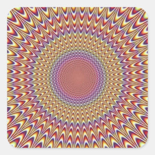 Sticker Carré Arc-en-ciel hypnotique de cercle d'illusion