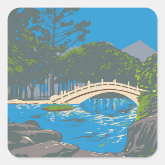 Sticker Carré  Arch Bridge Guanghua Pool