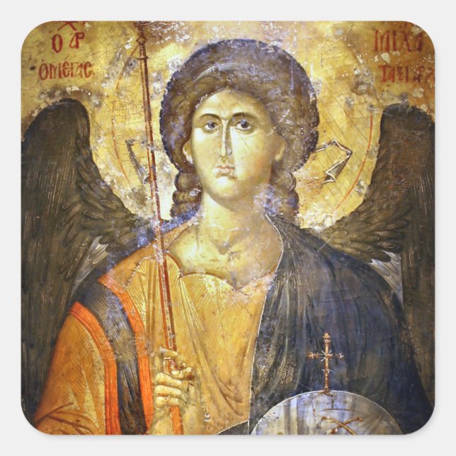 Sticker Carré Archangel Gabriel Orthodox Christian Icon (Devant)
