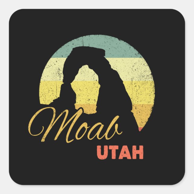 Sticker Carré Arche délicate comme Moab Utah Souvenir (Devant)