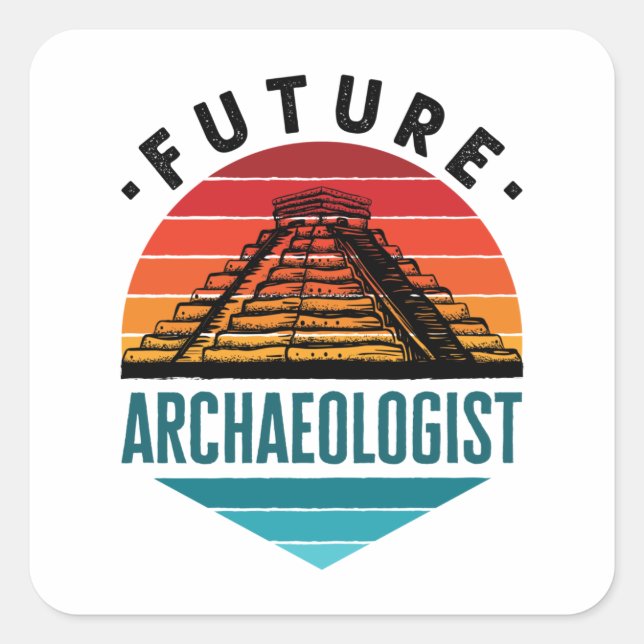 Sticker Carré Archeologiste futur étudiant en archéologie (Devant)