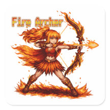 Archer de Feu Pixel Art JDR Fantastique Guerrier d