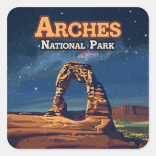 Sticker Carré Arches Parc National Utah Delicate Arch Moab