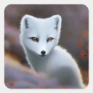 Sticker Carré Arctic Fox