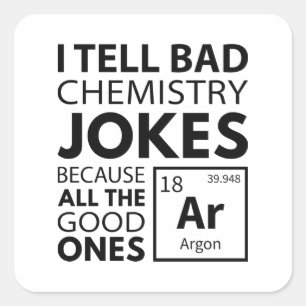Sticker Carré Argon, blague de chimie