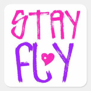 Sticker Carré Argot Stay Fly rétro 90s