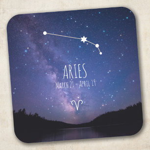 Sticker Carré Aries Constellation Zodiaque personnalisée
