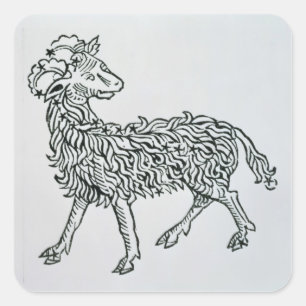 Sticker Carré Aries (le bélier) une illustration du Poeticon