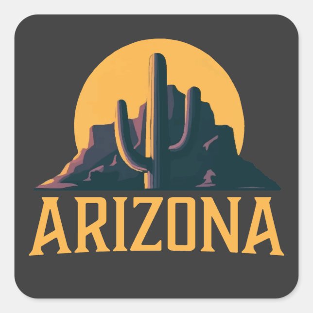 Sticker Carré Arizona États-Unis d'Amérique (Devant)