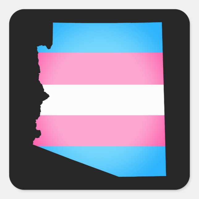 Sticker Carré arizona pride drapeau rayé transgenre (Devant)