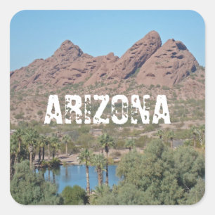 Sticker Carré Arizona Red Rock Paysage Photo Sud-ouest