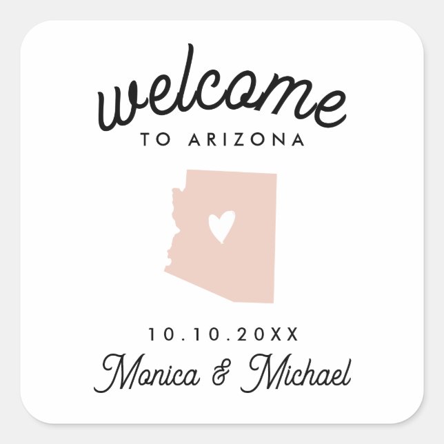 Sticker Carré ARIZONA State Destination Wedding - N'IMPORTE QUEL (Devant)