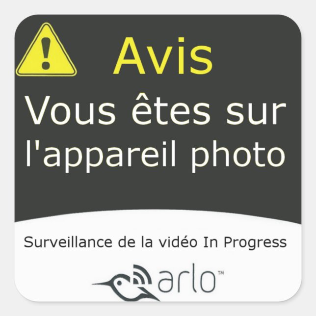 Sticker Carré Arlo - Français (Devant)