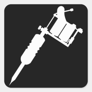 Sticker Carré arme à feu de tatouage